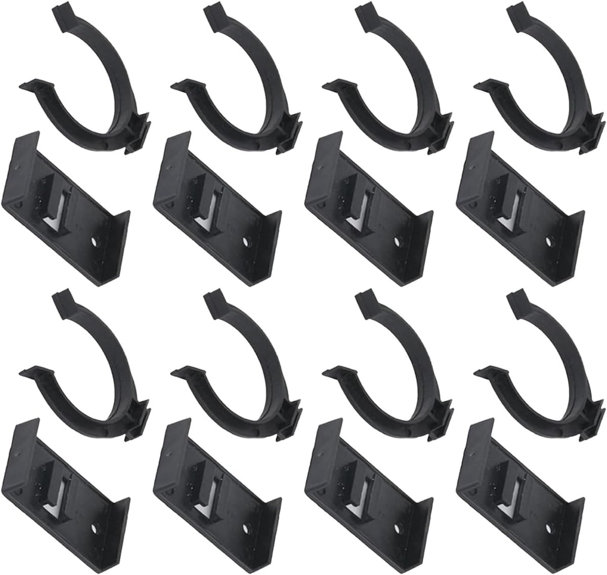 Plinten Clips - Kast Bevestiging - Keuken Afwerking - Versterkt Plastic - 8 Stuks - Zwart