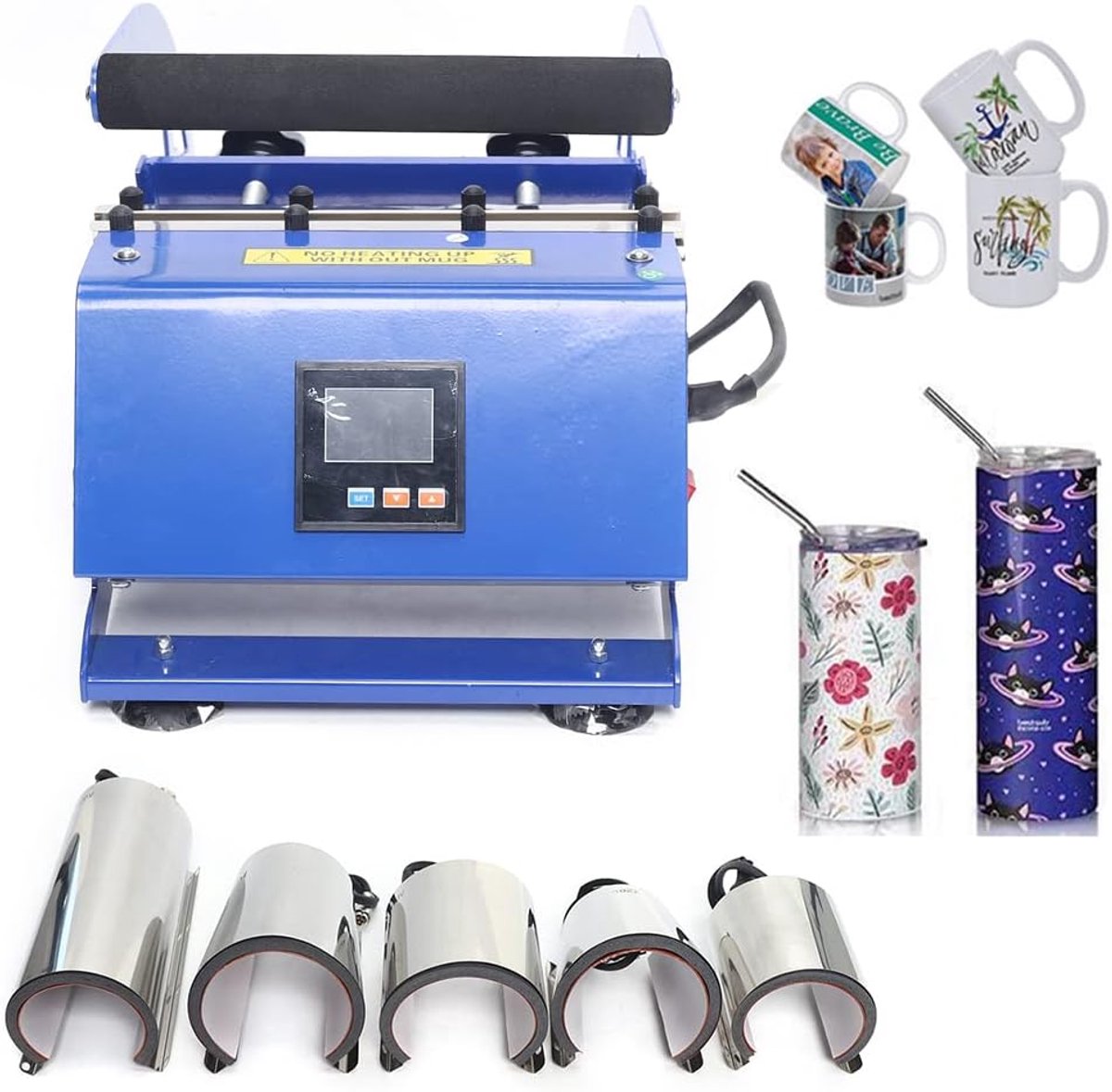 Mokjespers Machine - Kopjes Hittepers - Mokken Bedrukken - 6-in-1 Systeem - 600W 200C