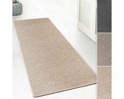 Tapijtloper Kalkutta - Sisal-look loper - Woonkamer inrichting - Tijgeroog design - 100 x 250 cm - Beige