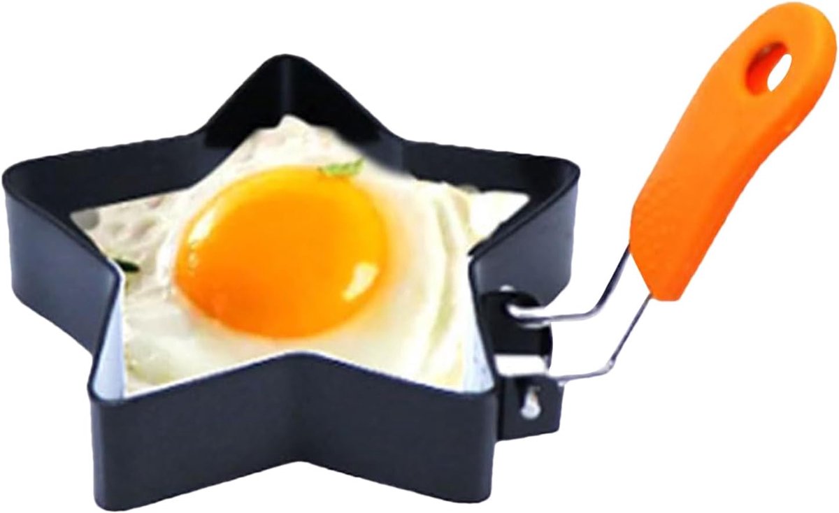 Eier Vorm - Pannenkoek Houder - Ontbijt Maken - Roestvrij Staal - 8.6 cm Diameter - Ster Vorm