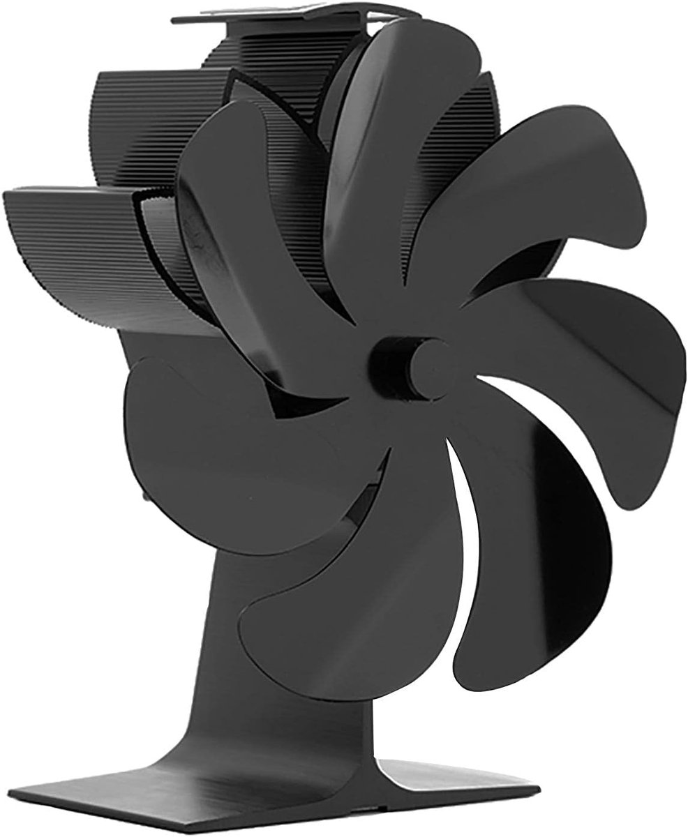 Warmte ventilator - Kachel ventilator - Efficiënt verwarmen - Zonder elektriciteit - 19 cm hoog - Zwart