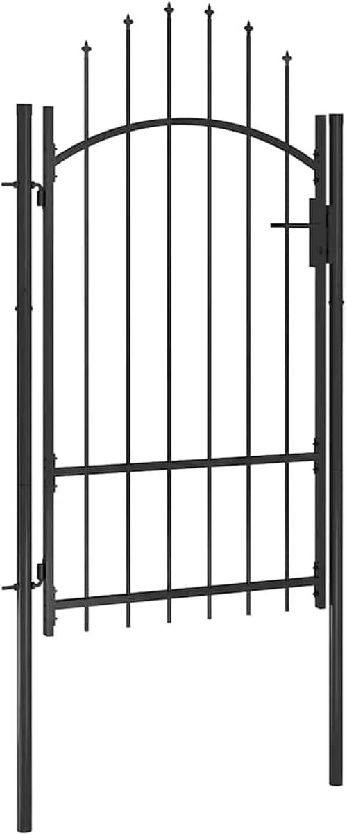 Tuinpoort - Tuinhek Deur - Tuinafscheiding Plaatsen - Gepoedercoat Staal - 1x2.2m - Zwart