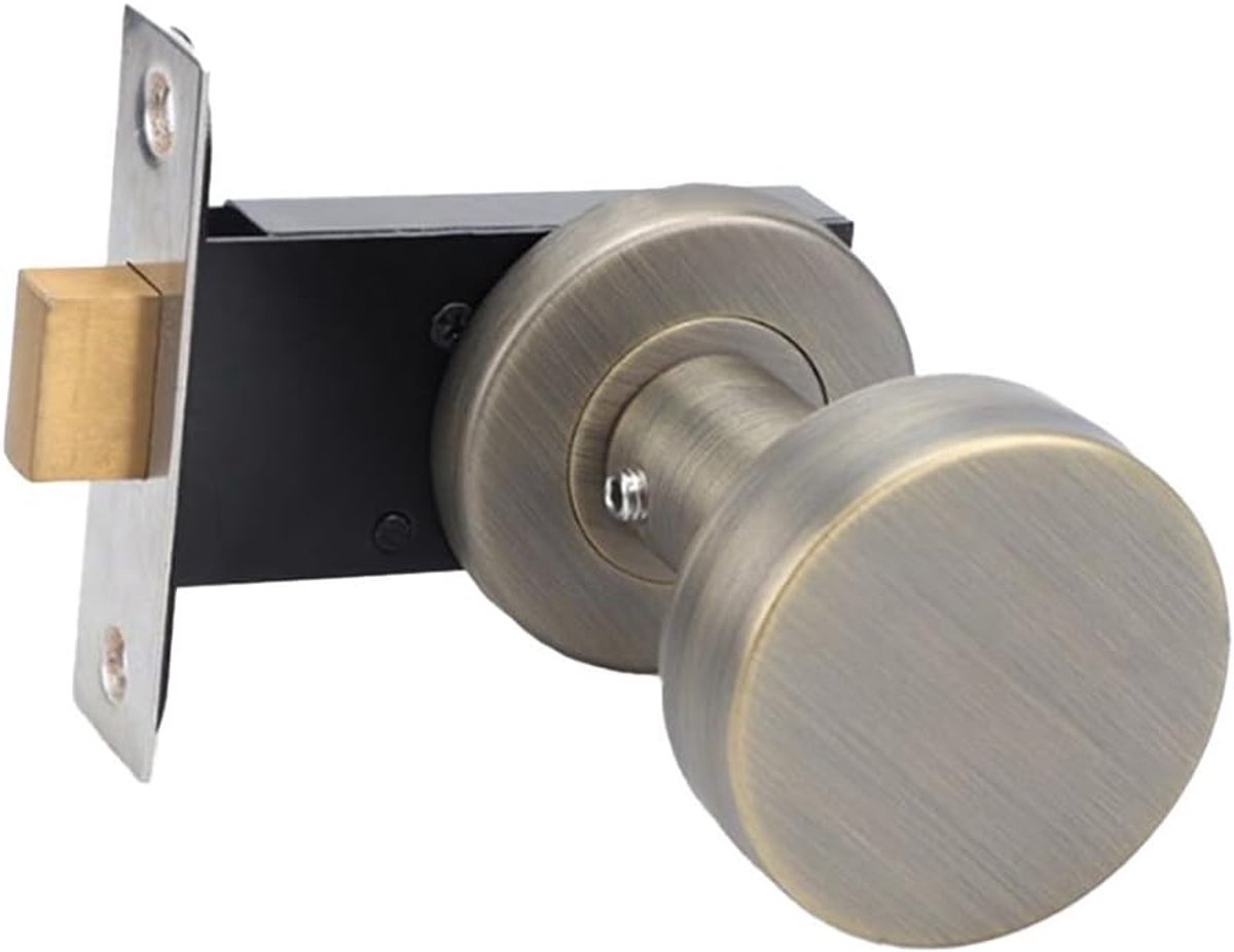 Deurklink met slot - Deurbeslag binnen - Sleutelloos vergrendelen - Onzichtbaar design - 35-55mm deurdikte - Brons