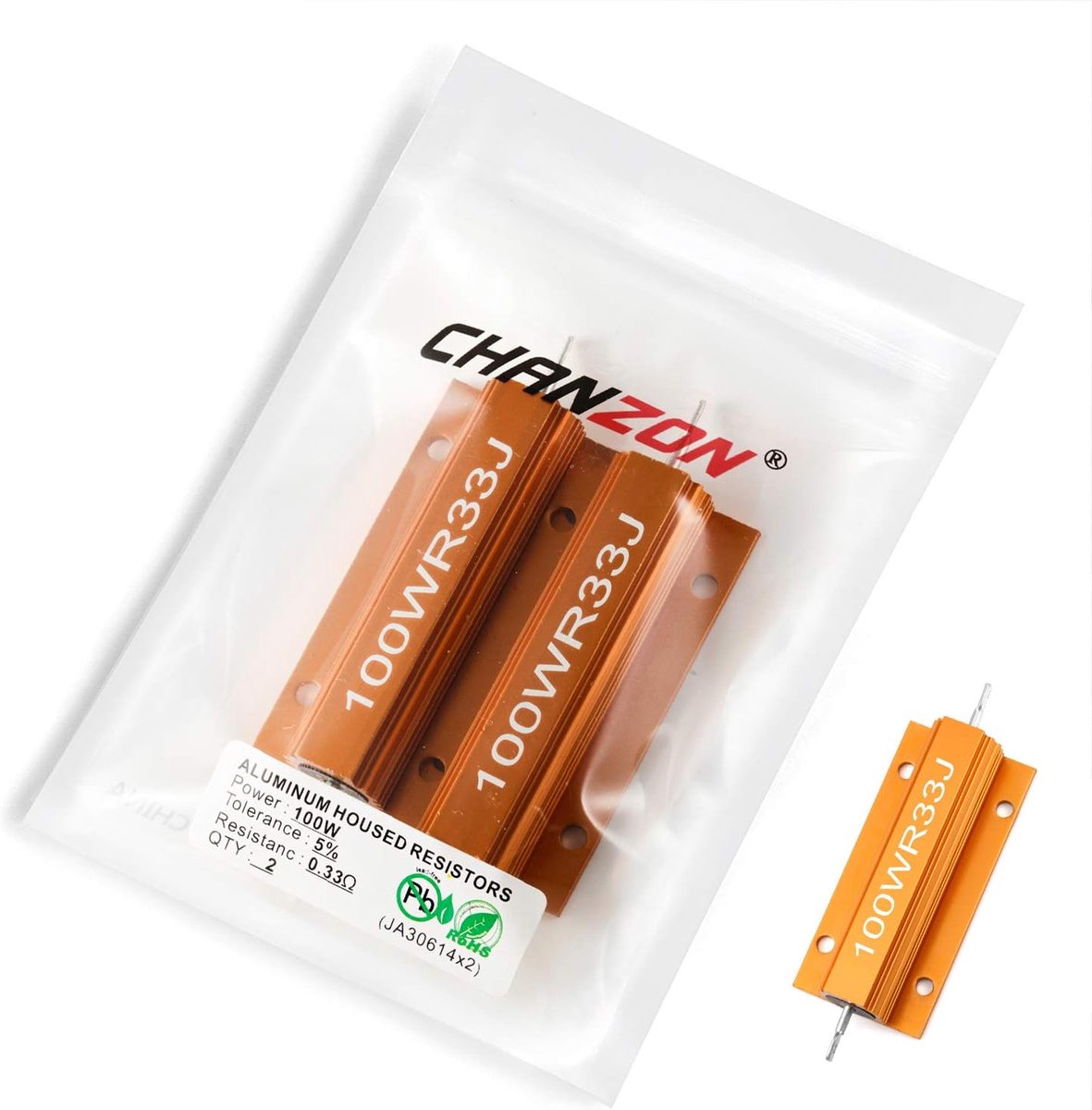 Aluminium Behuizing Weerstand - Draadgewonden Component - Elektronica Reparatie - 100 Watt Vermogen - 0.33 Ohm