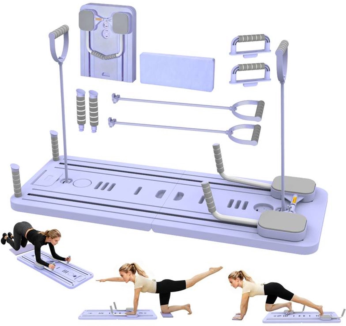 Opvouwbaar Fitness Board – Push-Up & Core Training – Pilates Trainer voor Buikspieren – Thuis Workout – Inclusief Knielkussen