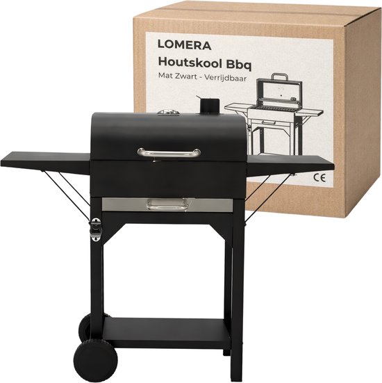 Lomera Houtskool BBQ - BBQ op Wielen - Houtskool BBQ op Wielen - Houtskool BBQ met Deksel - Zwarte Houtskool BBQ van Merkloos — afbeelding 3