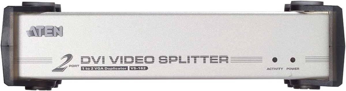 DVI Splitter - Video Verdeler - Dubbele Schermen - Signaal Versterker - 21x9x6 cm