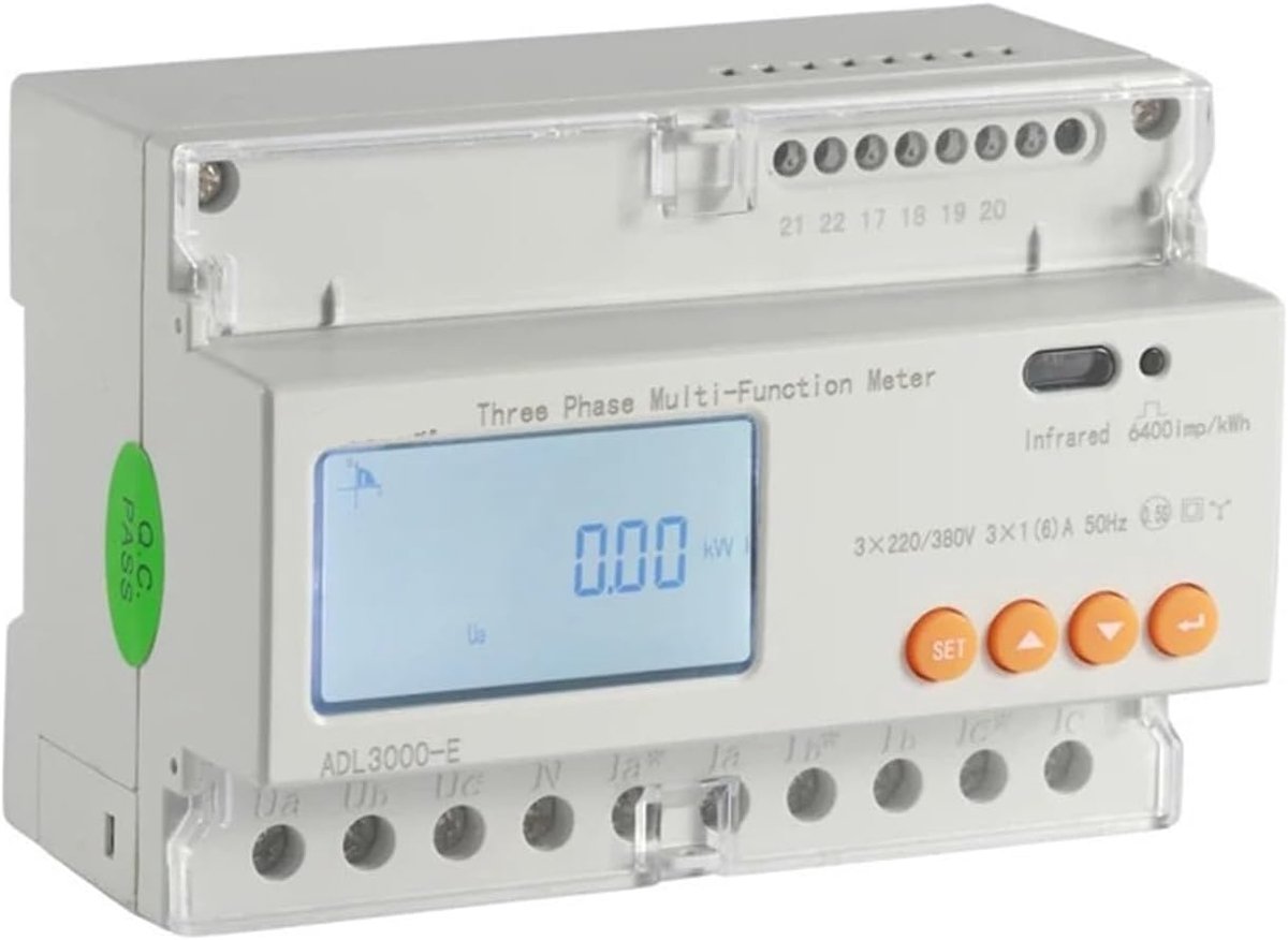 Driefasige Stroommeter - Energieteller - Industriële Meting - Directe Aansluiting - 126x91x74mm