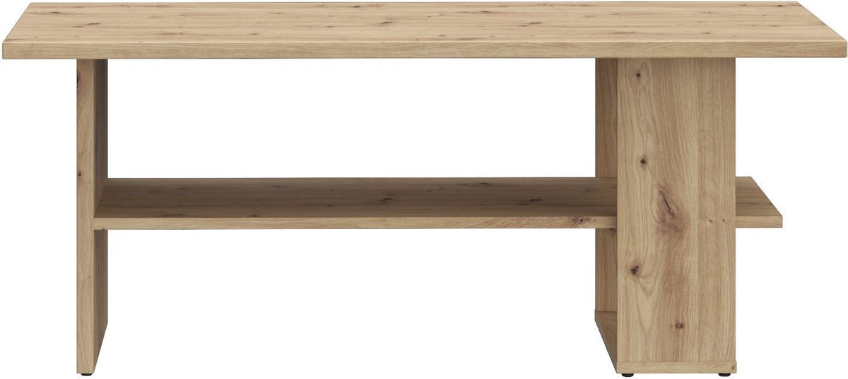 Rechthoekige salontafel - SALONTAFELS – ambachtelijke eikenhouten afwerking – 2 bladen – 110 × 60 × 45 cm