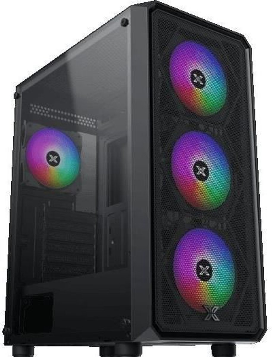 PC-behuizing zonder voeding - XIGMATEK - DUO X - Mid Tower - E-ATX Formaat - 4x120mm RGB Inbegrepen - Zwart