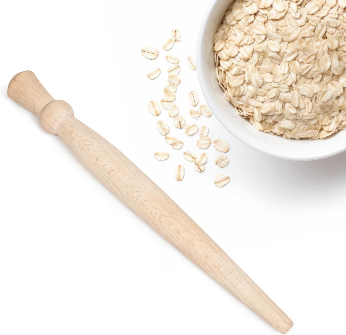 Houten Spurtle voor Havermoutpap - 29 cm Roerstaaf van Beukenhout