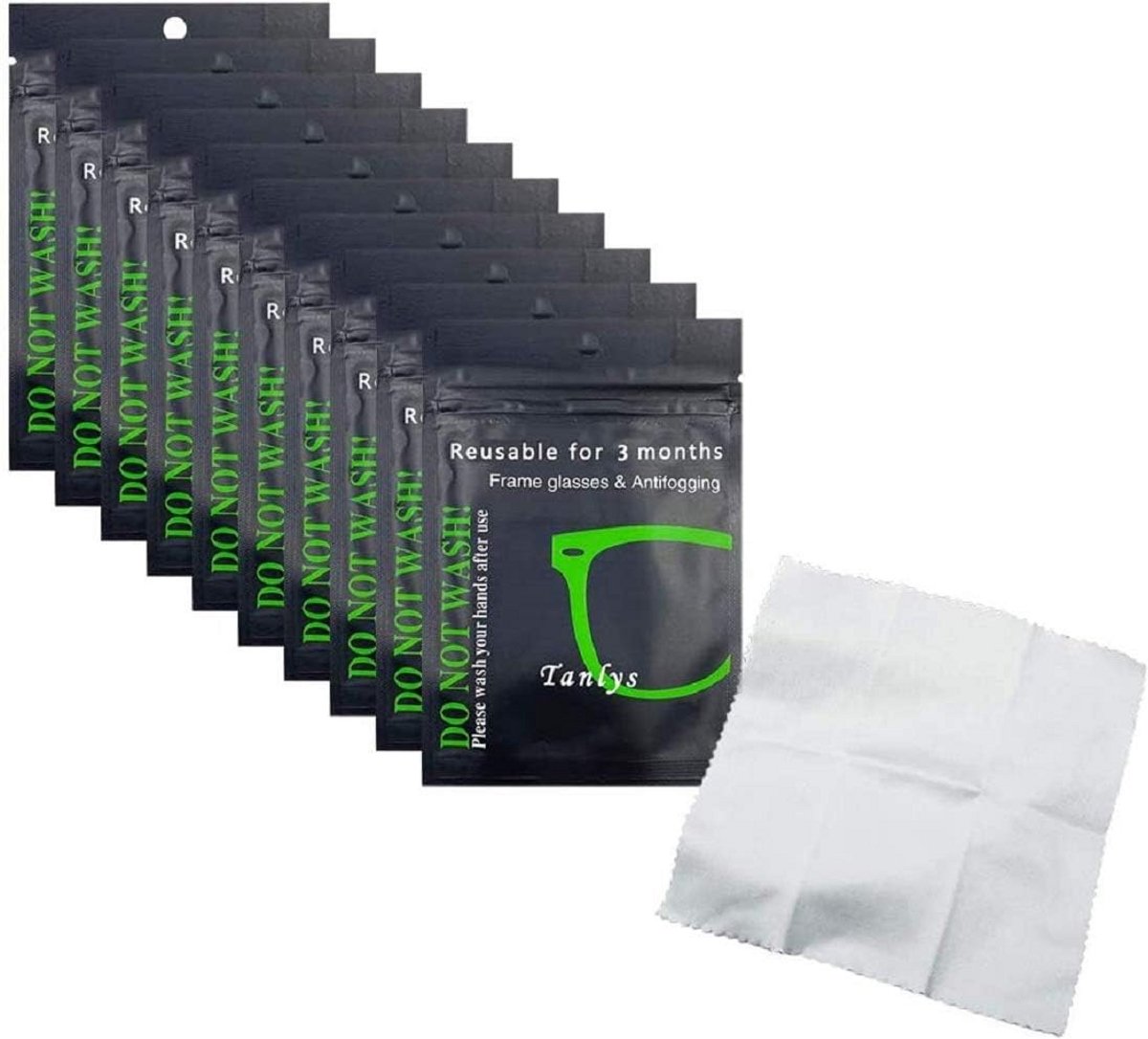 Herbruikbare anti-condensdoekjes voor brillen - 10 stuks microvezel