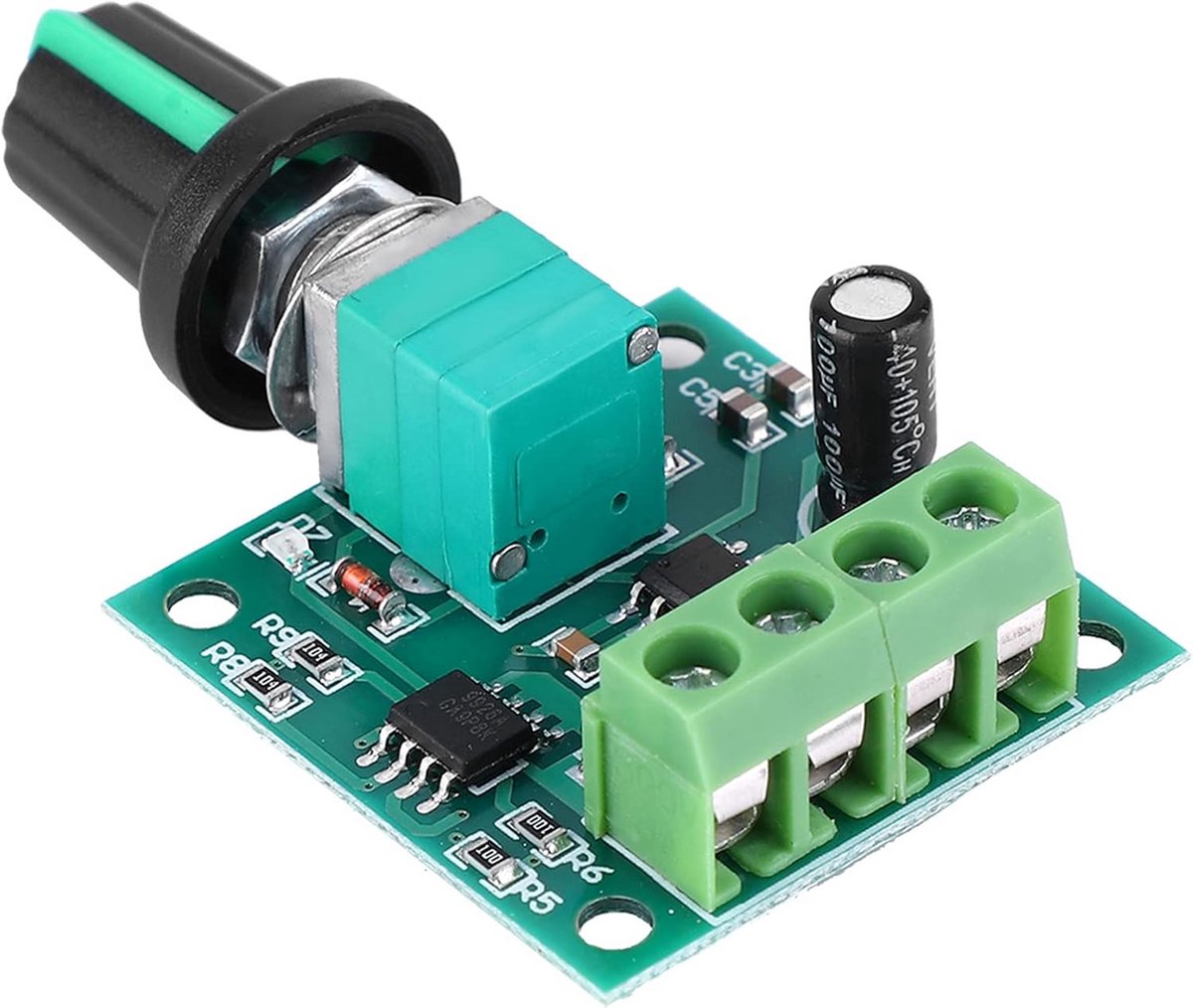 PWM DC Motorsnelheidscontroller tot 12V 2A voor Hobbyprojecten