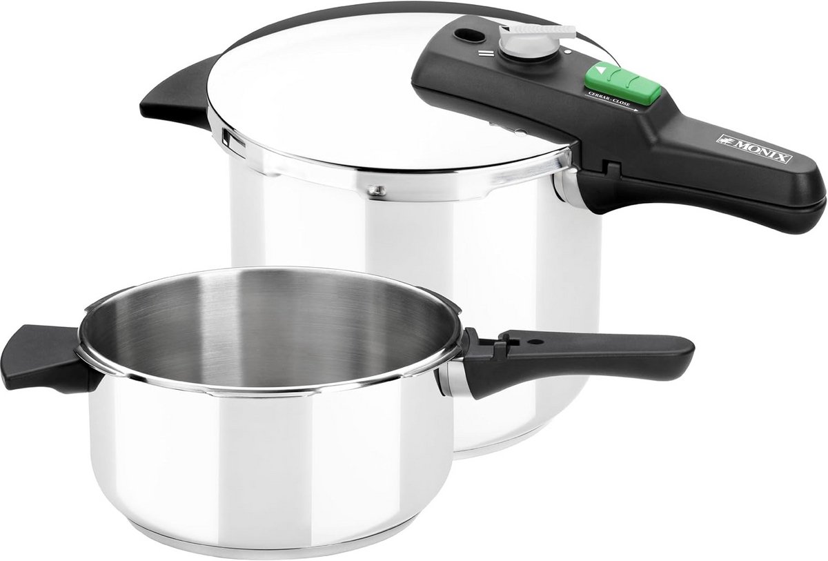 Snelkookpannenset Roestvrij Staal - 4 en 6 Liter