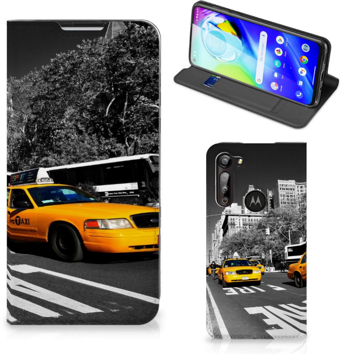 Motorola Moto G8 Power Book Cover New York Taxi