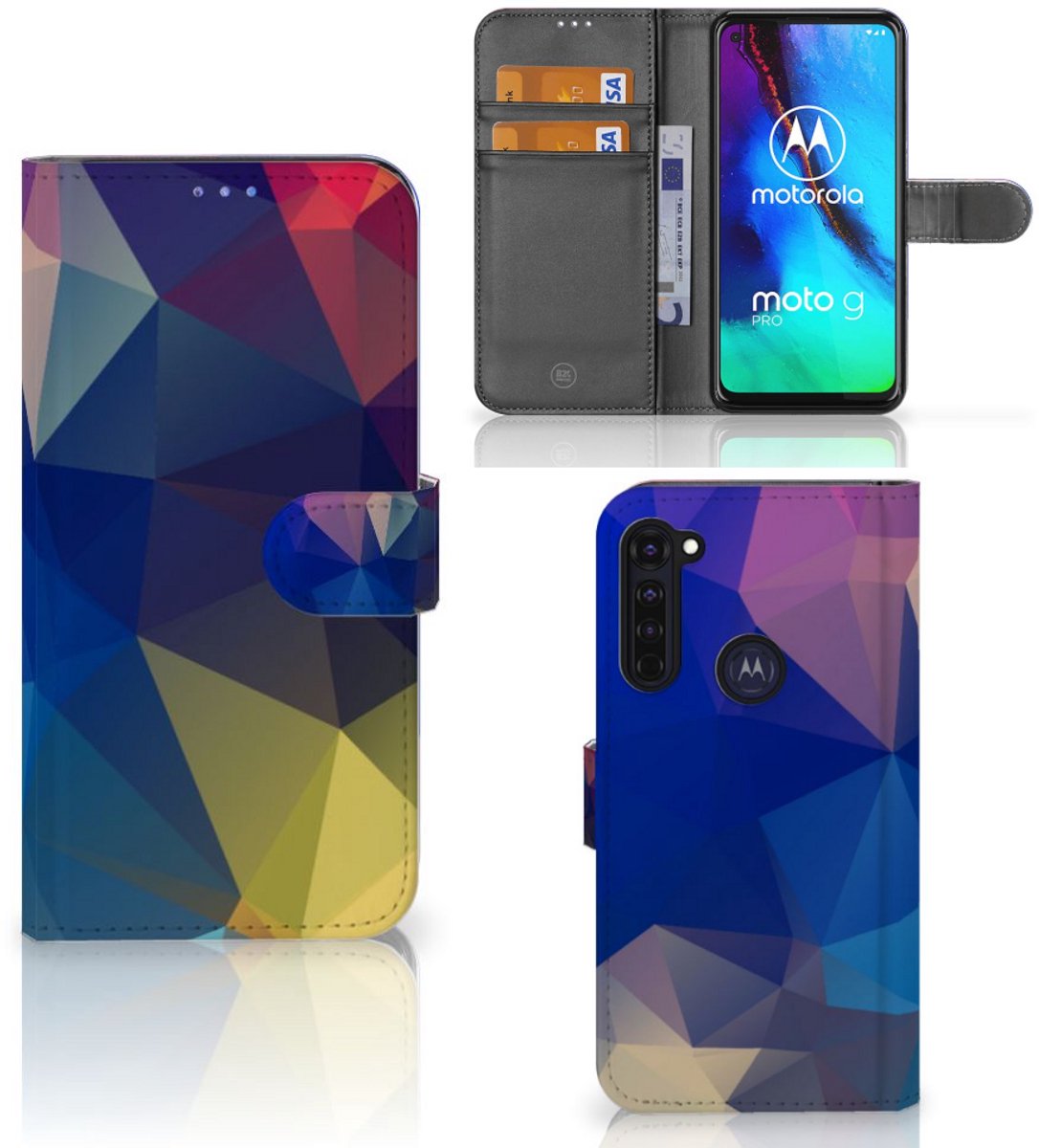 Motorola Moto G Pro Book Case Polygon Dark