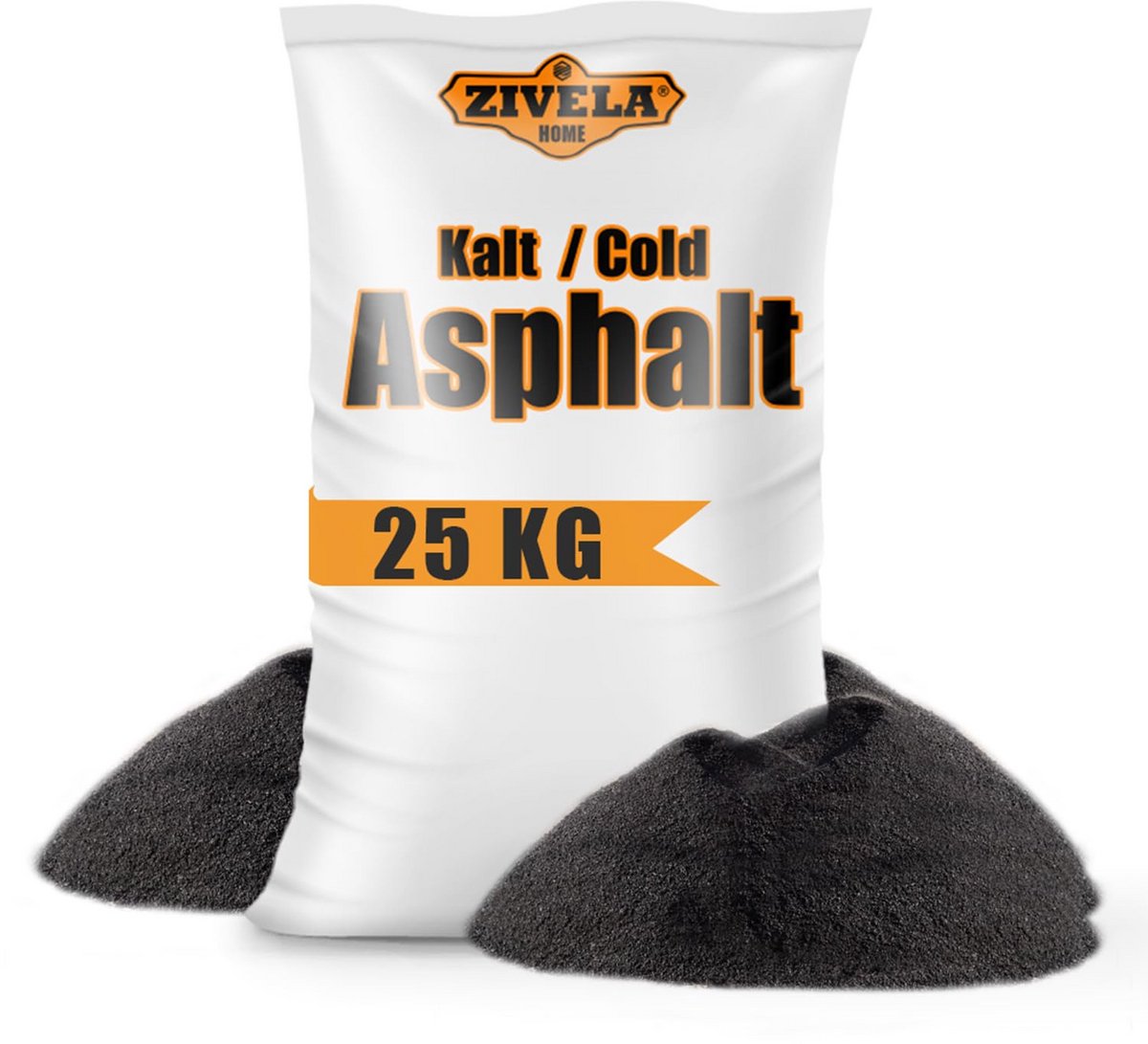 Koud Asfalt Mengsel 25 kg - Voor Snelle Reparaties van Wegen en Trottoirs