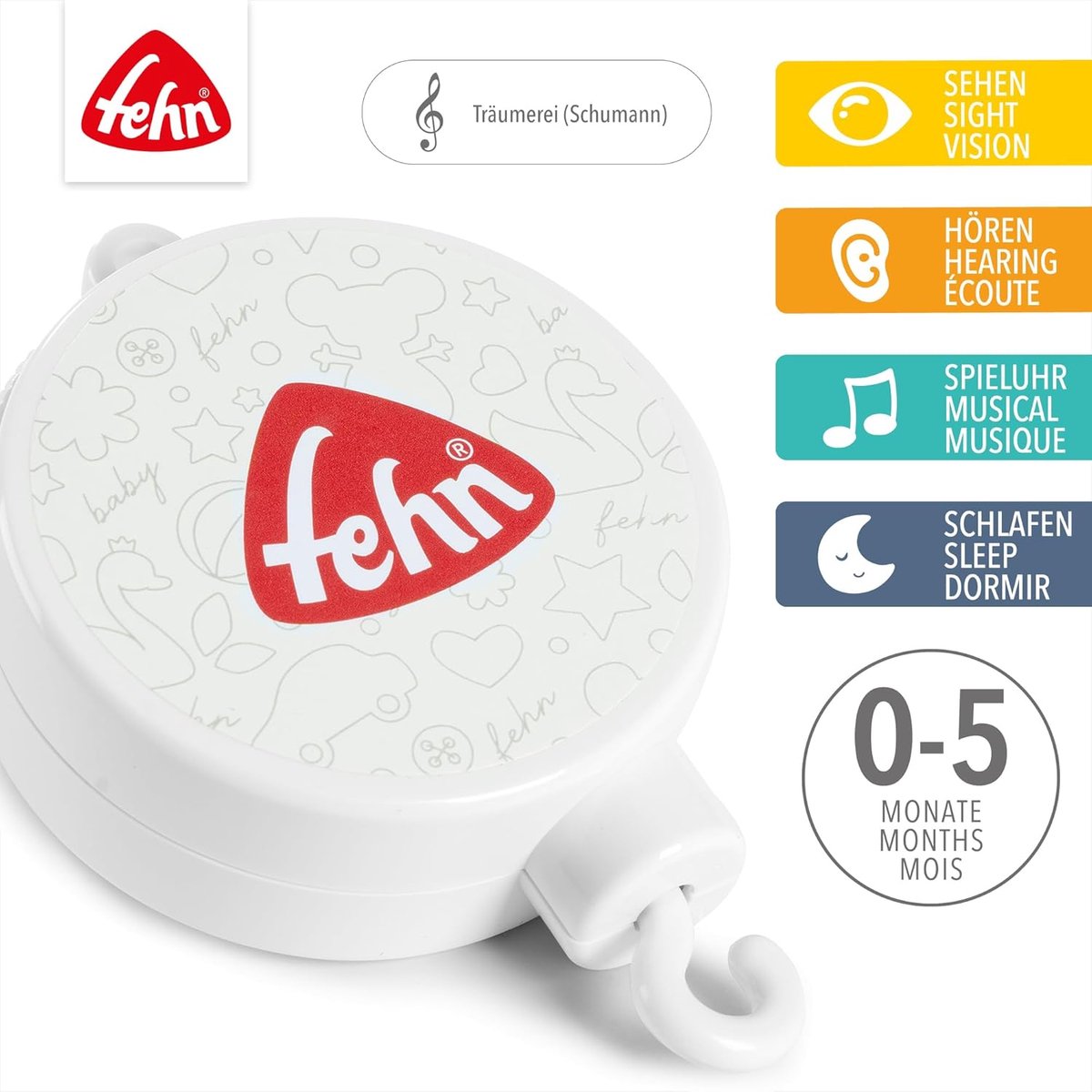 Speelgoed Muziekmobiel voor Baby - Slaap, Kindlein, Slaap Melodie - 4 kg Wit