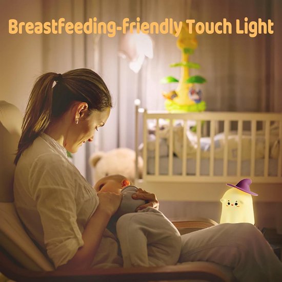 Creatieve Siliconen Nachtlamp - Oplaadbare, Dimbare Slaaplamp met Timer voor Kinderen — afbeelding 5