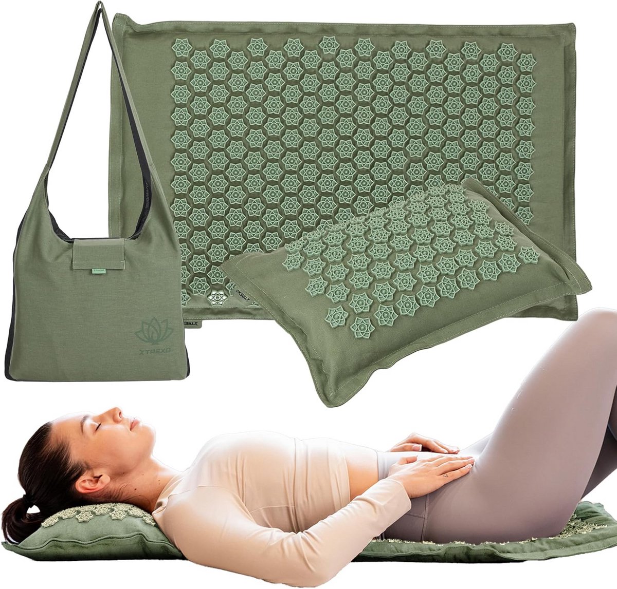Spijkermat met Kussen - Shakti Mat - Accupressuur - Triggerpoint Massage en Ontspanning - Relax Kussen