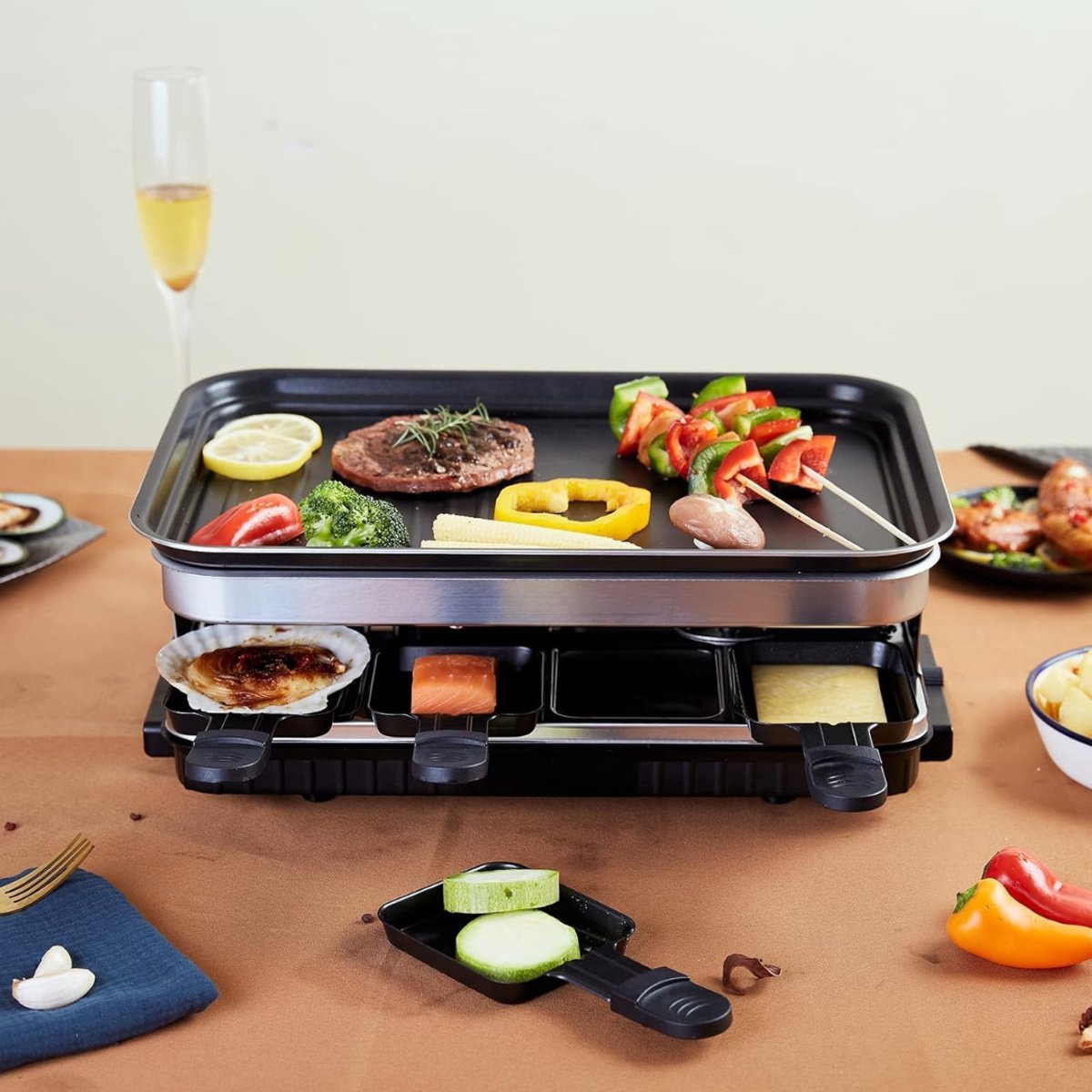 DYNA® Gourmetstel 8 personen - Gourmetstellen - Gourmet - Zwart - 28cm x 42cm x 16cm – foto 8