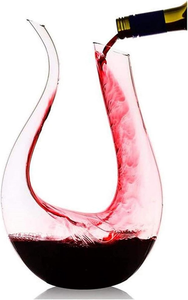U-vormige kristallen wijnkaraf 1.5L - 100% loodvrij