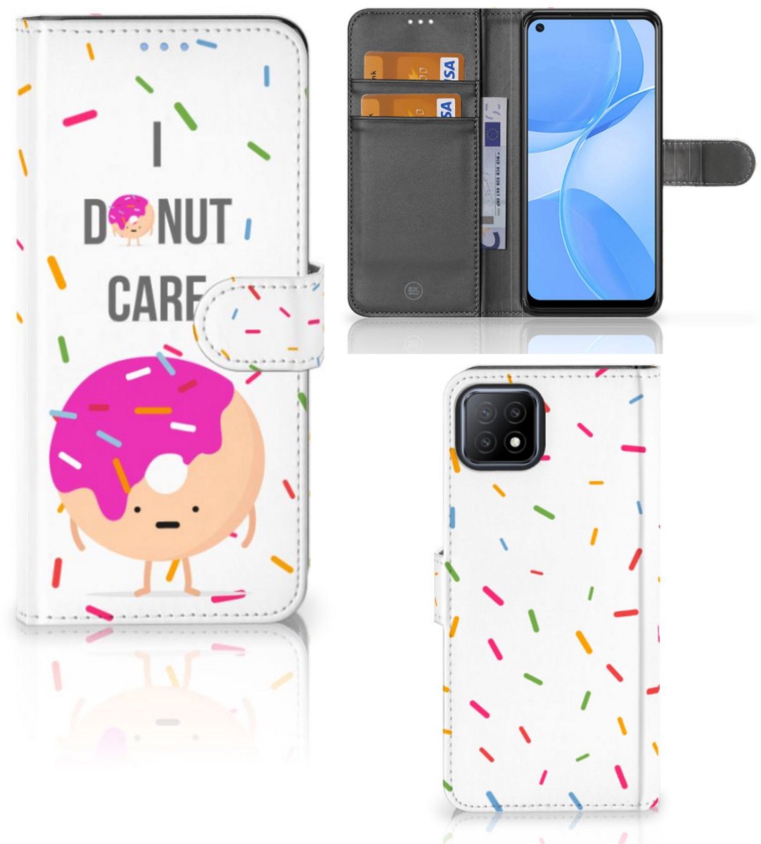 OPPO A73 5G Book Cover Donut Roze