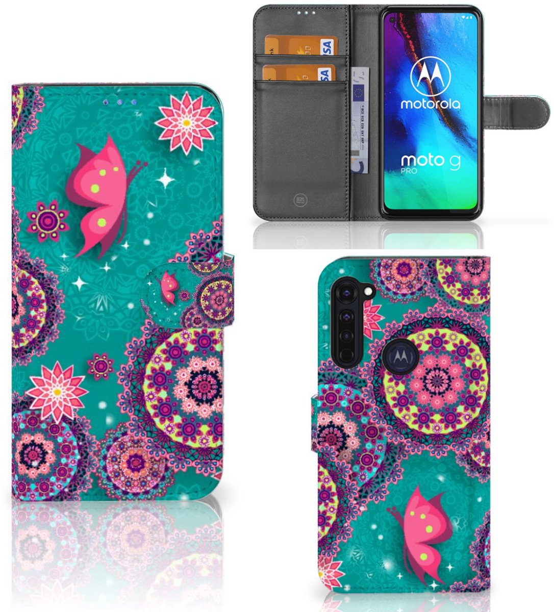 Motorola Moto G Pro Hoesje Cirkels en Vlinders