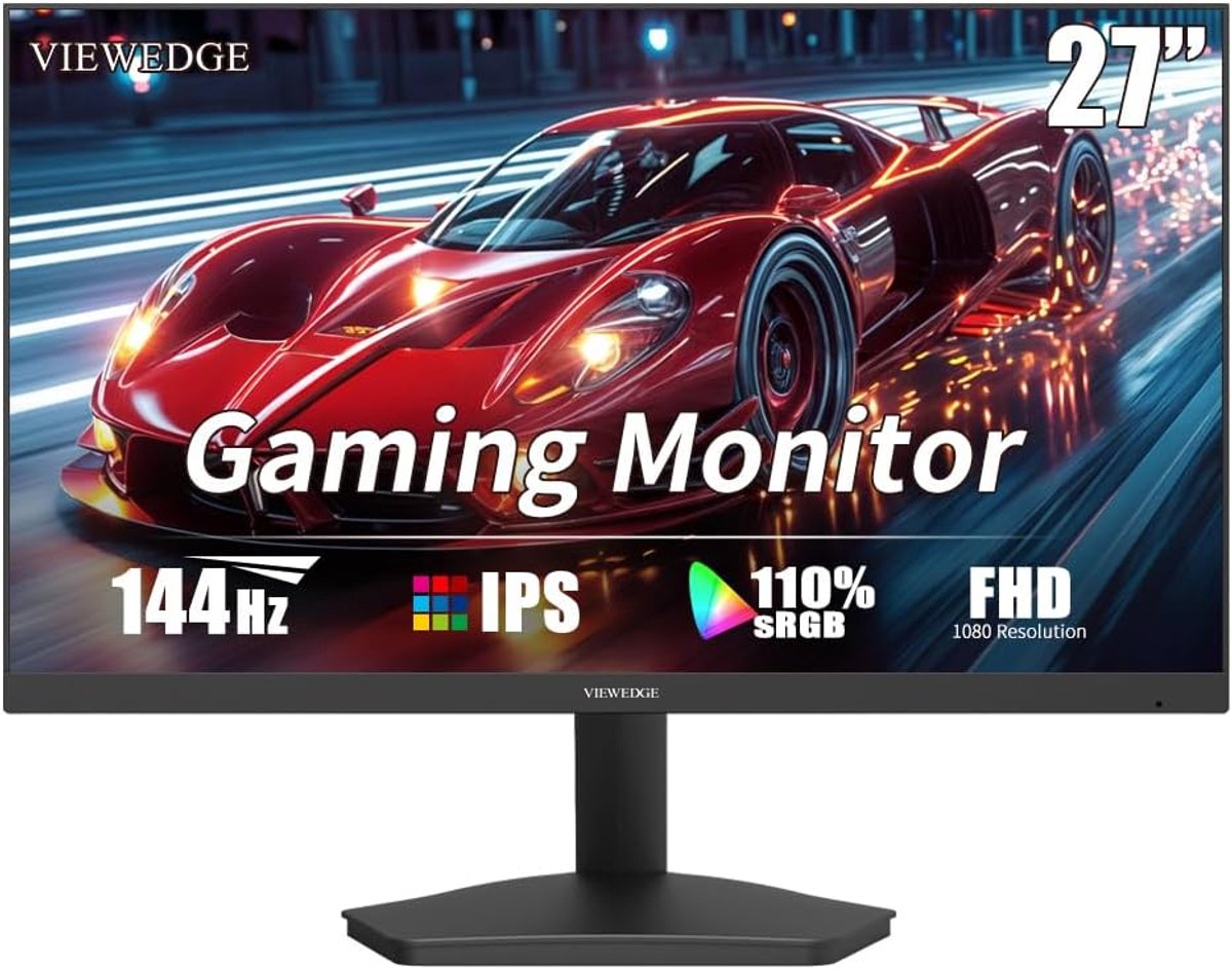 Viewedge Monitor da gioco da 27 pollici 144Hz - Full HD 1920x1080p, HDR 10, tempo di risposta di 1 ms. Prova il gioco come mai prima d'ora con il monitor da gioco da