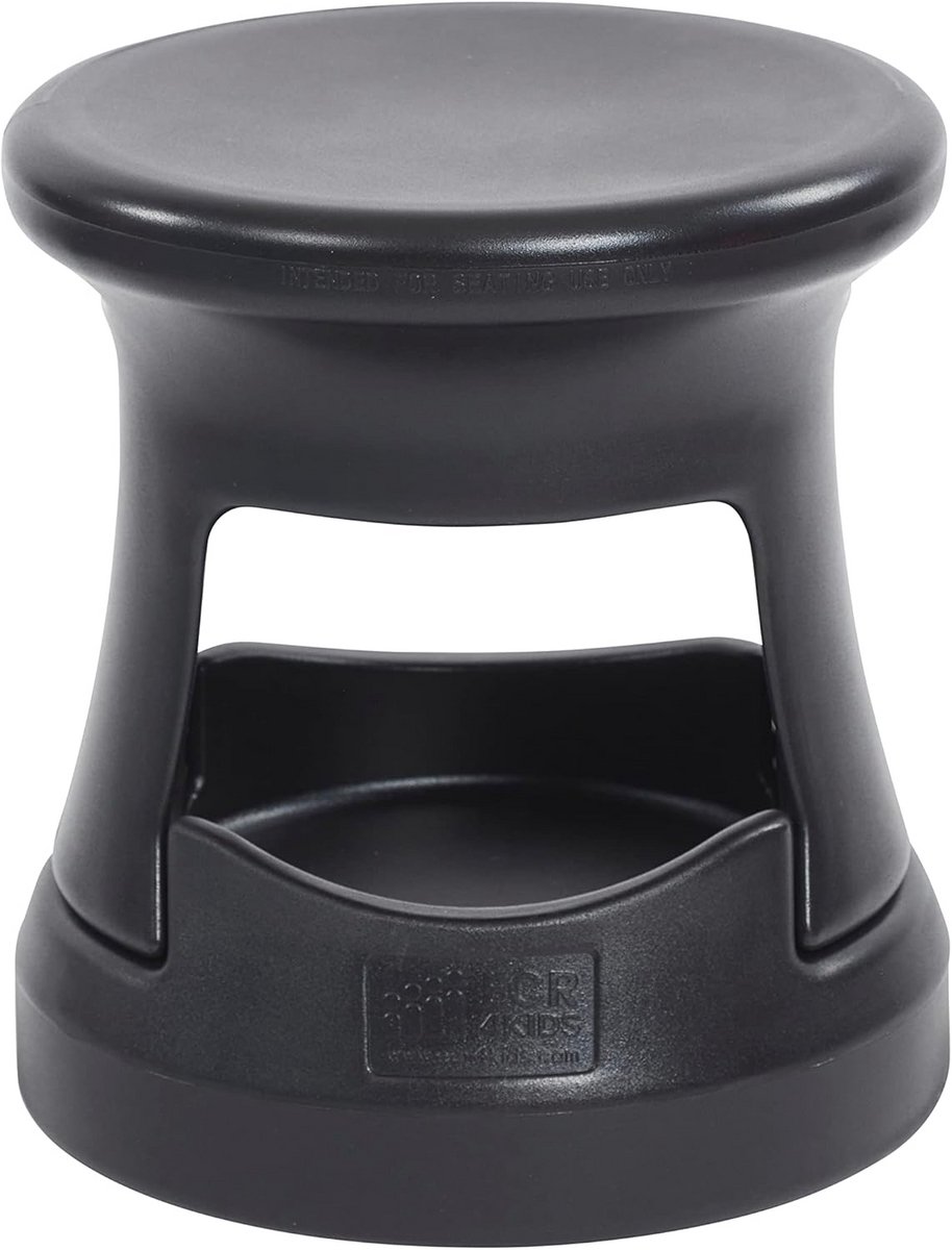 ECR4Kids Opslagkruk, wiebelstoel, 15" zithoogte, zwart