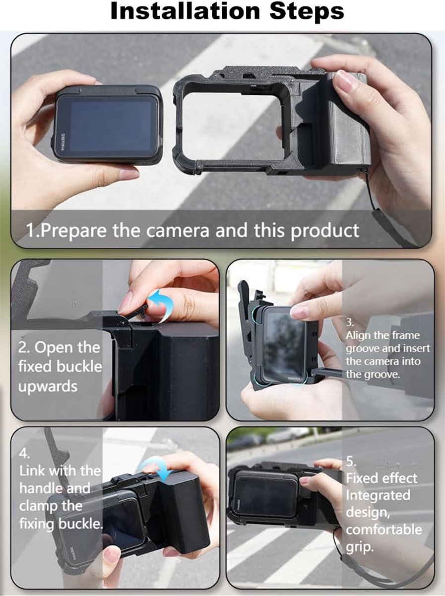 Street Photography Camera Side Handle Grip voor Insta.360 Ace Pro 2/ Ace Pro/Ace Action Camera - Zijhandgreep met Sluiterknop voor Vlogging & Travel Shoot thumbnail 6