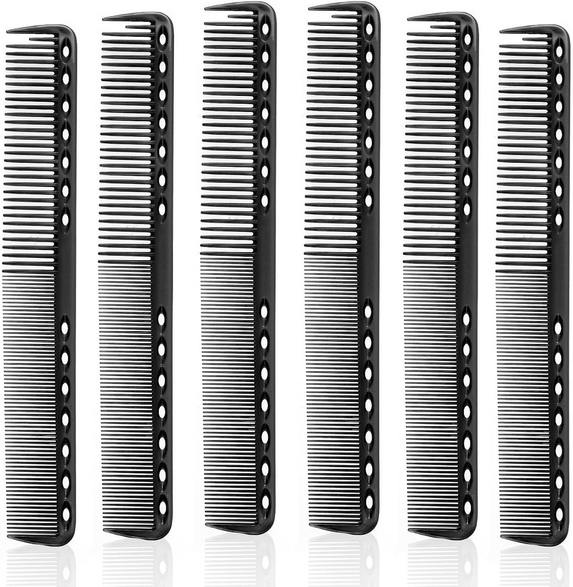 Professionele Hittebestendige Fijne en Middelgrote Haarsnijkam - 6 Stuks voor Alle Haartypes