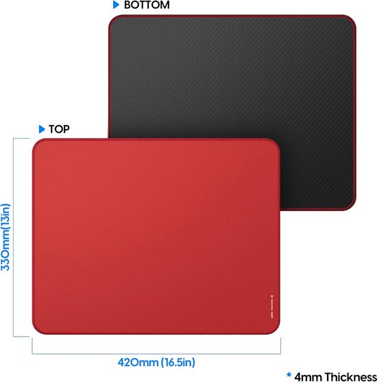 Esports Niveau Premium Gaming Mouse Pad - Medium tot High Speed - 13 x 16,5 - Duurzaam en Gestikt — afbeelding 5