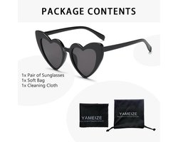 YAMEIZE Jaren 70 Vintage Liefde Hart Zonnebril - Voor Vrouwen Mannen Kinderen Hartvormige Fancy Kleurrijke UV400 Bescherming Eyewear Party Outdoor