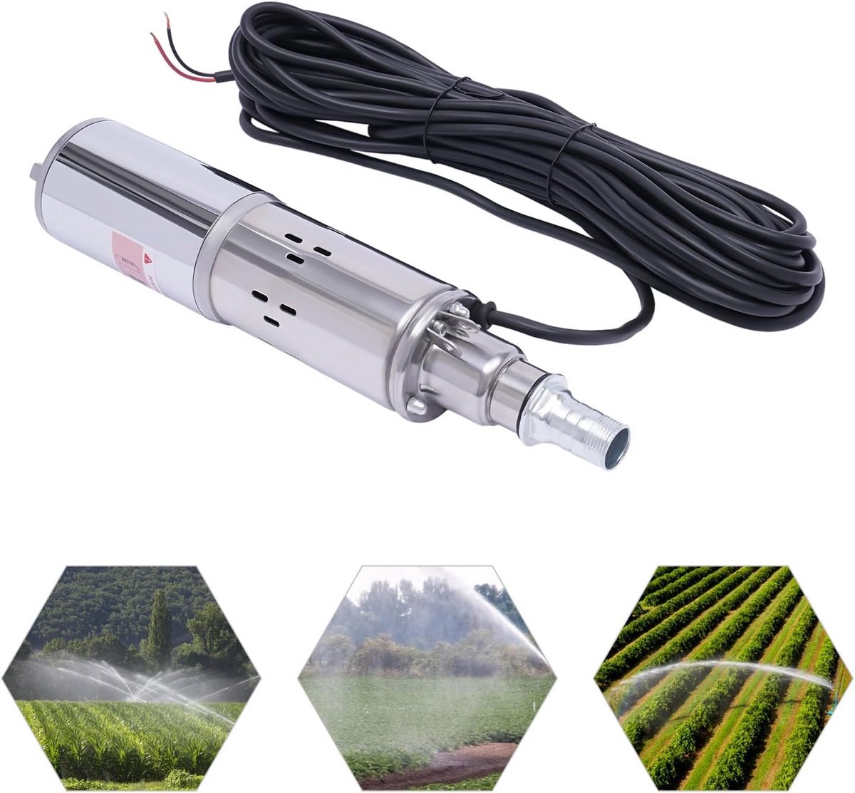 Diepbronpomp 180W 12V voor Tuin en Landbouw - Dompelpomp tot 34m Hoogte, Watertransport en Irrigatie thumbnail 3
