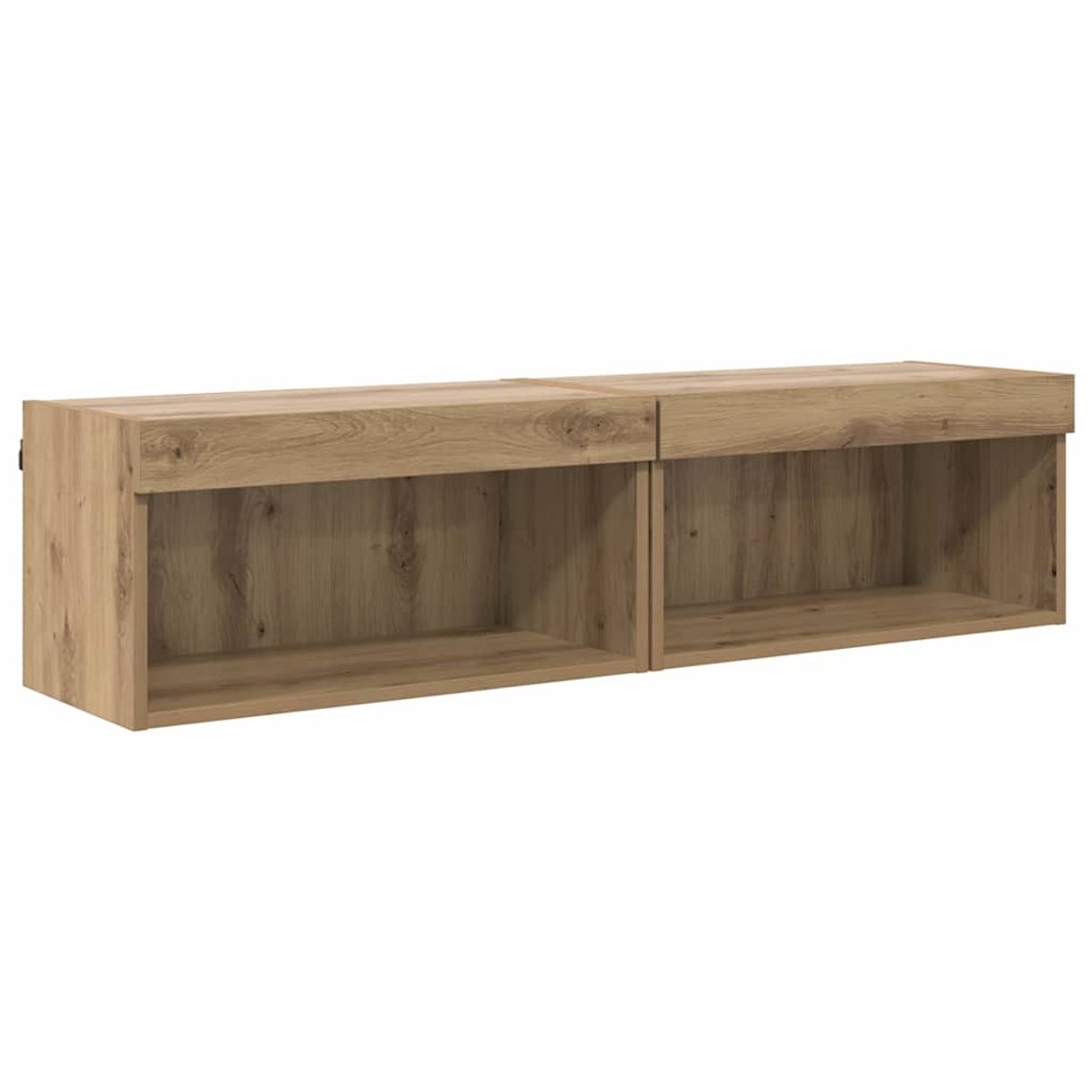 vidaXL - Tv-meubelset - 2 - pcs - Artisan - Eiken - Bewerkt - hout