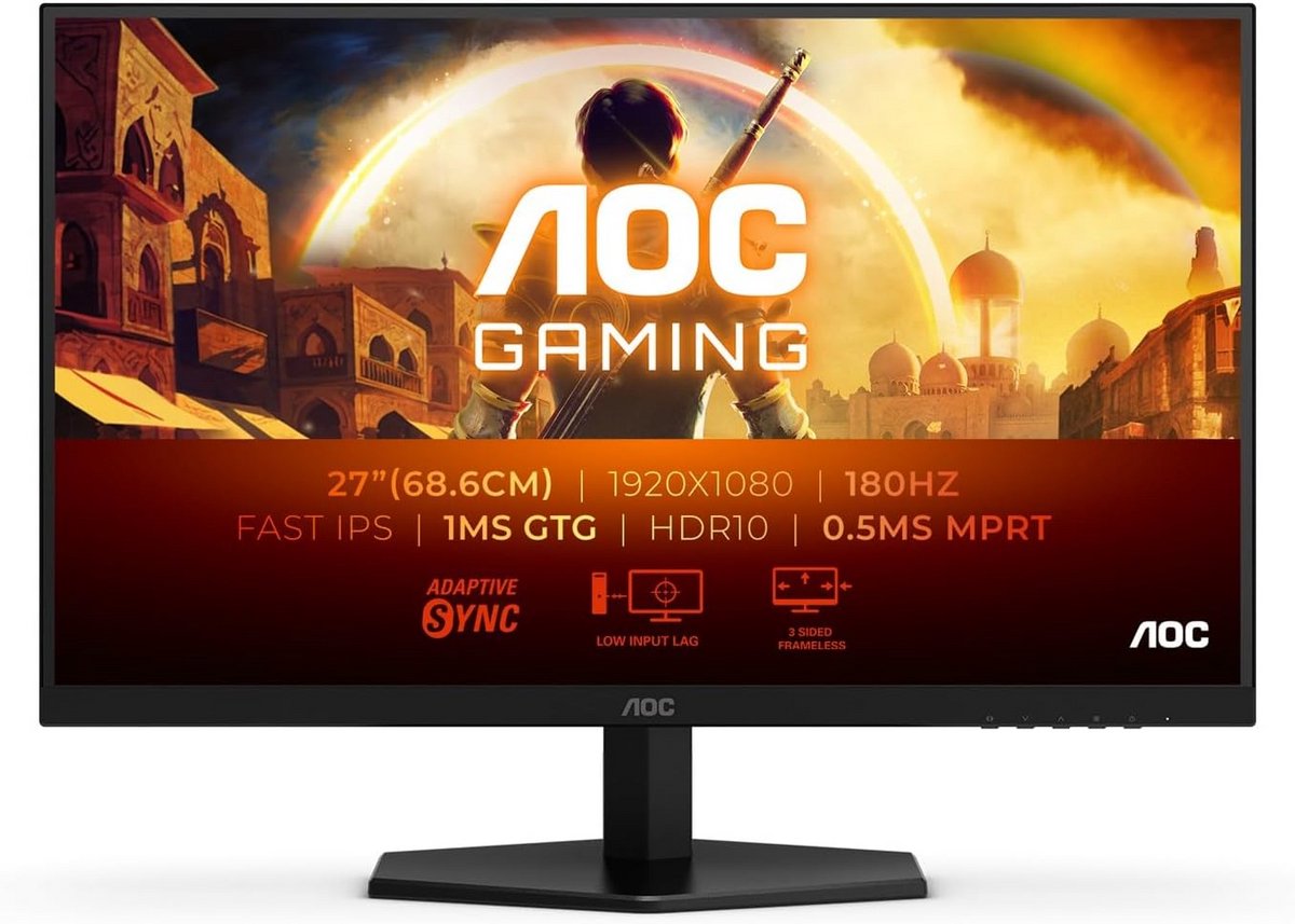 FHD Gaming Monitor 27 inch - 180 Hz, 1 ms, FreeSync, G-Sync, HDR10