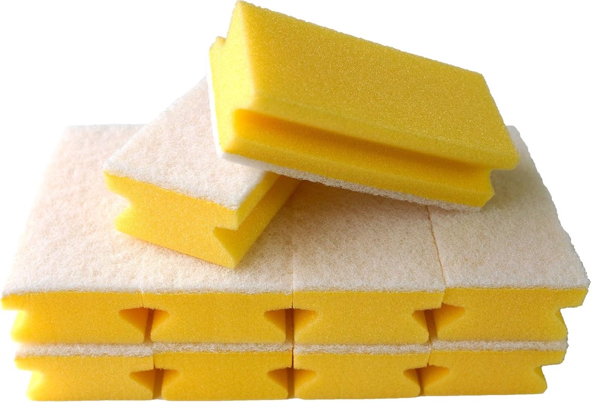 Krasvrije schoonmaakspons - 10 stuks, wasbaar, multifunctioneel, 15x7x4cm
