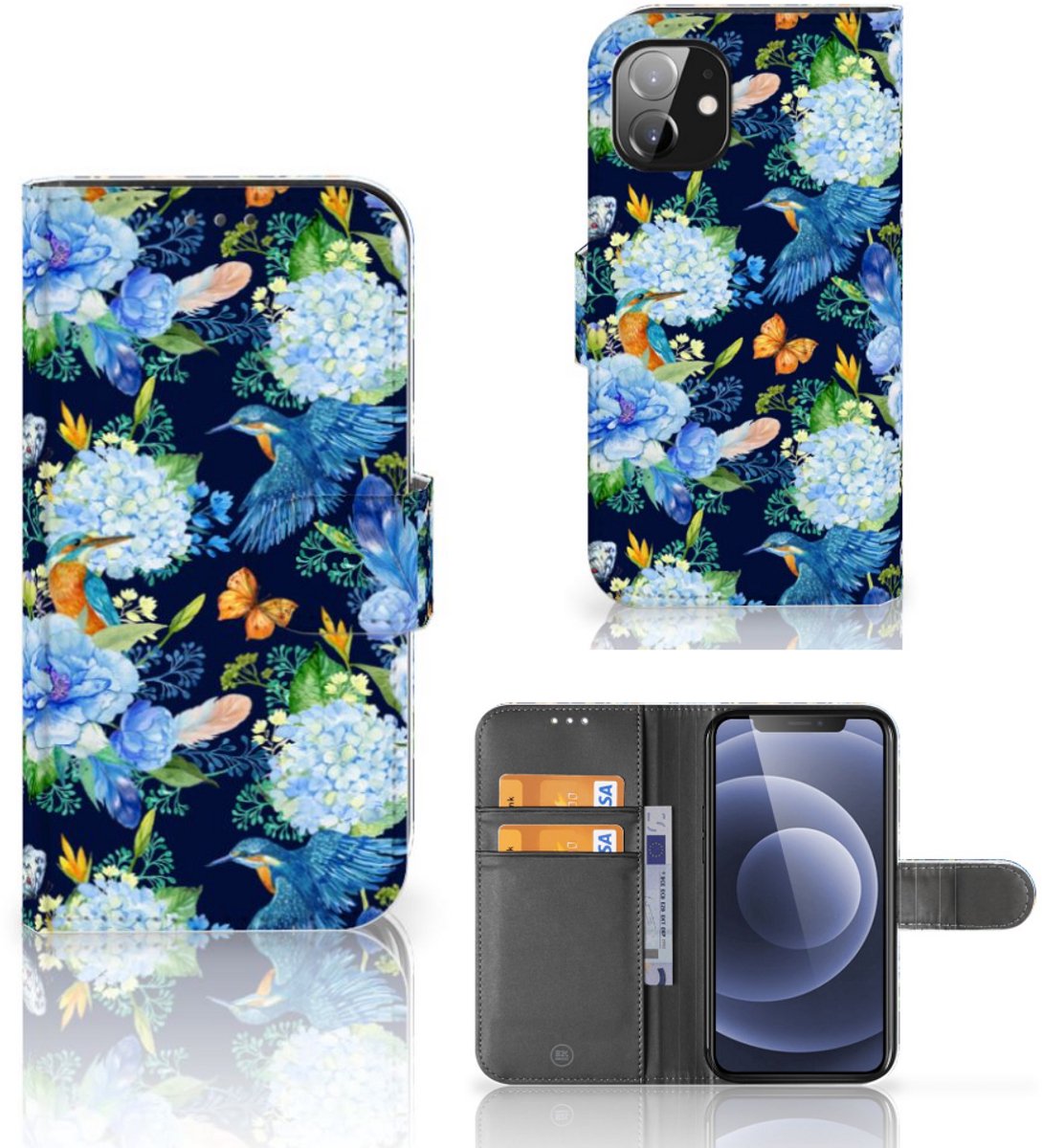 Telefoonhoesje met Pasjes voor Apple iPhone 12 Mini IJsvogel