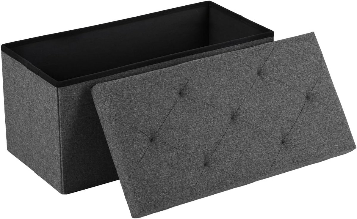 Opvouwbare Ottomaanse Opbergbank met Gevoerde Zitting - Multifunctionele Voetenbank voor Woonkamer en Slaapkamer