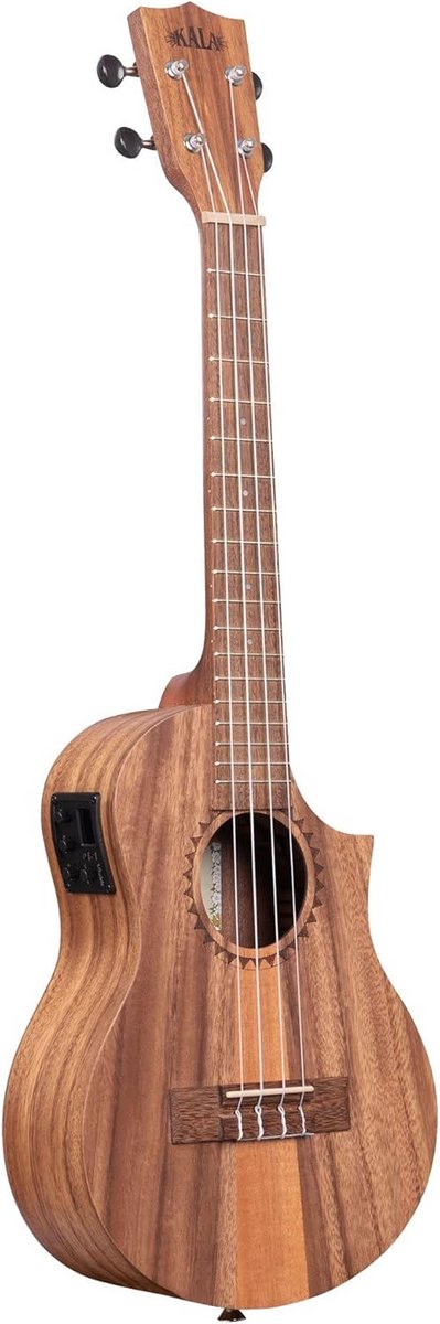 Teak Tri-Top Tenor Ukulele met Cutaway en EQ Ingebouwde Pickup en Tuner