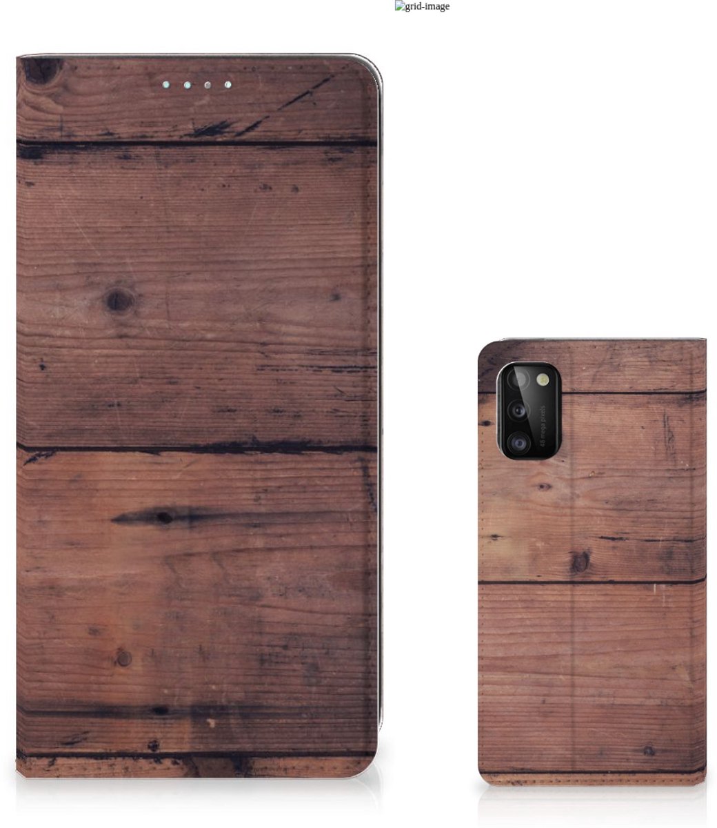 Samsung Galaxy A41 Book Wallet Case Old Wood