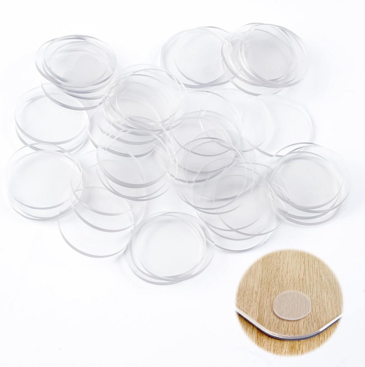 Transparante Antislip Pads 27 x 2 mm - 50 Stuks Rubber Buffer voor Tafel