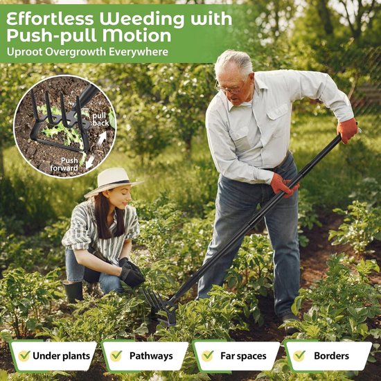 2-in-1 Stijgbeugelschoffel en Cultivator voor Effectief Onkruid Wieden en Grondbewerking — afbeelding 5