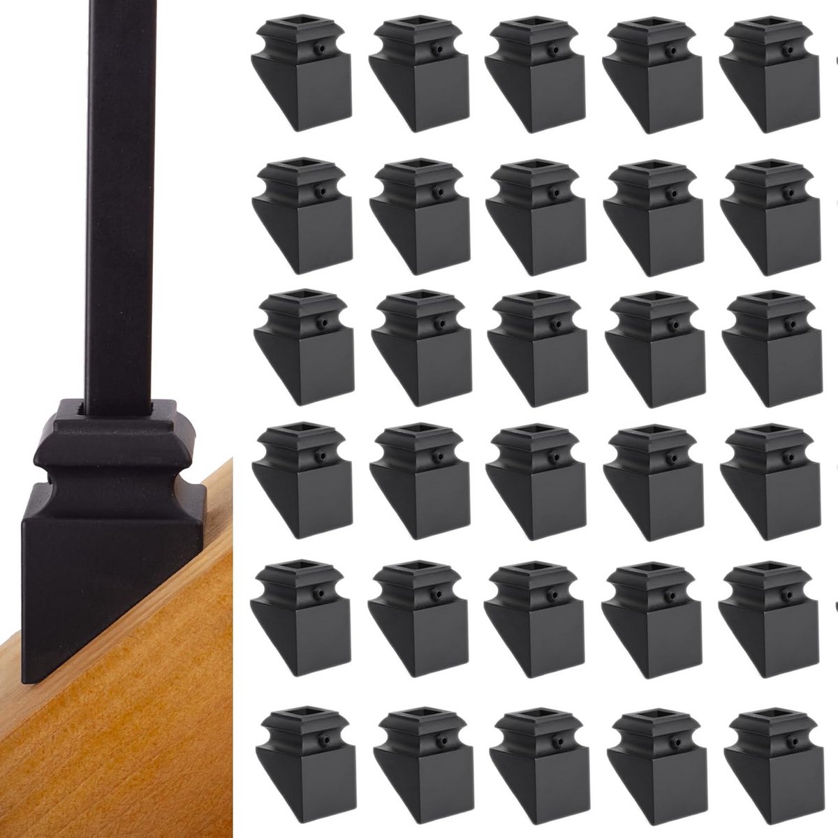 Platte Schoen met Schroef voor 1/2" Vierkante Balusters