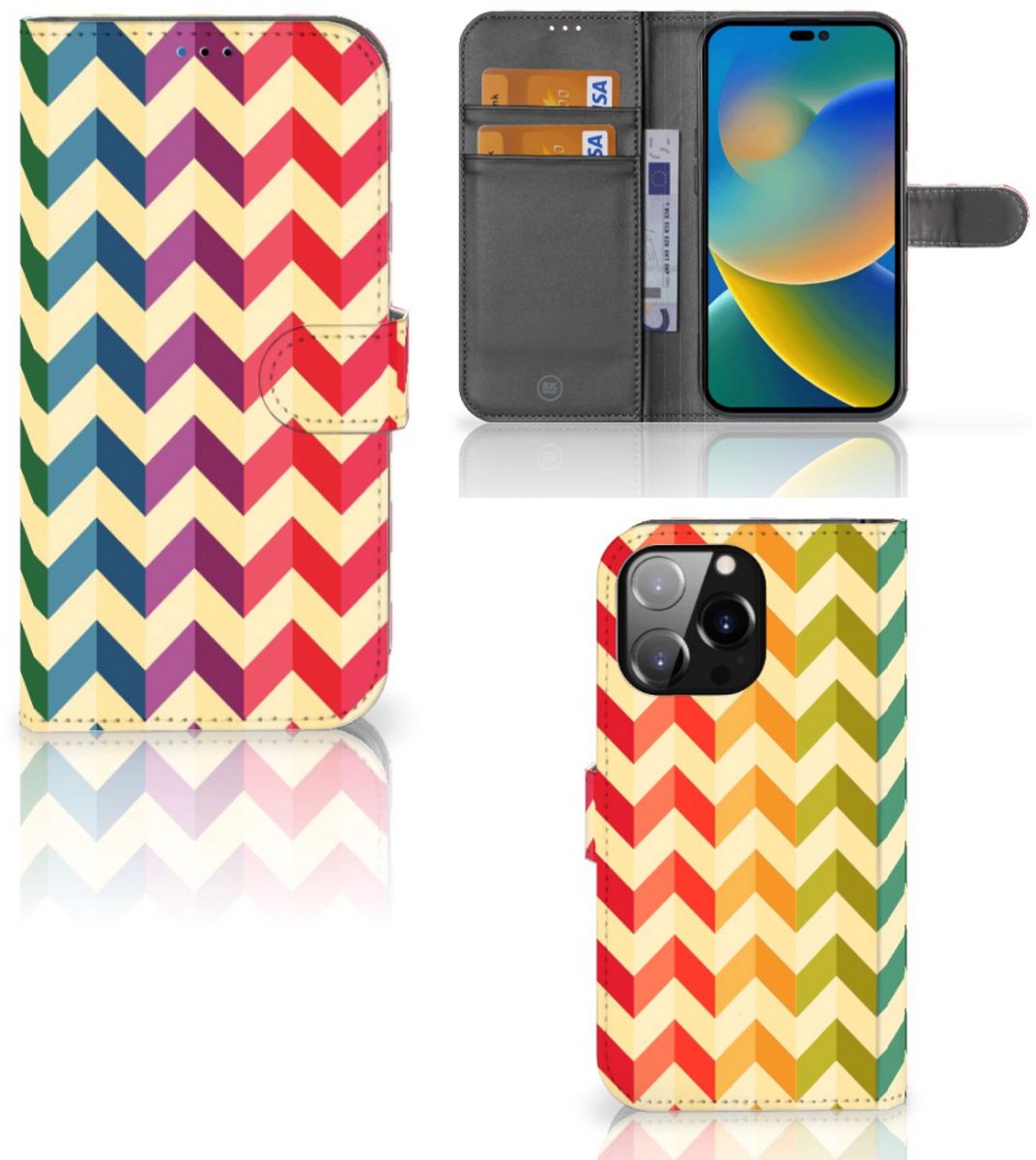 iPhone 14 Pro Max Telefoon Hoesje Zigzag Multi Color