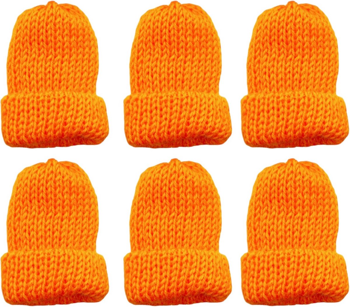 Set van 6 kleurrijke gebreide eierwarmers voor ontbijt
