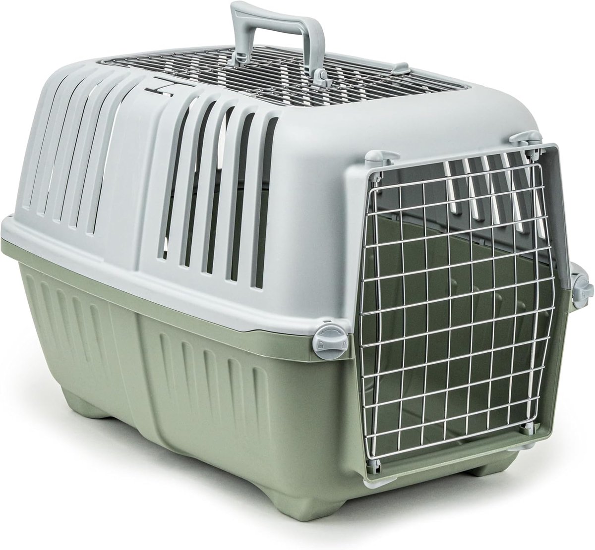 Transportbox voor honden, katten en kleine dieren - Kunststof met Metalen Rooster - 58,5x35,5x40 cm - Geschikt tot 15 kg