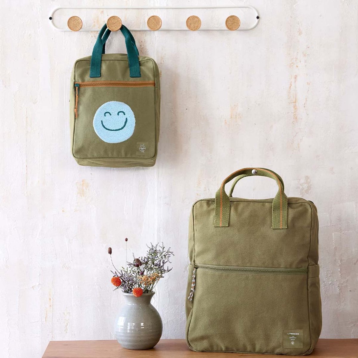 Lässig Little One & Me Square Kinderrugzak Backpack Small GOTS olive – foto 4