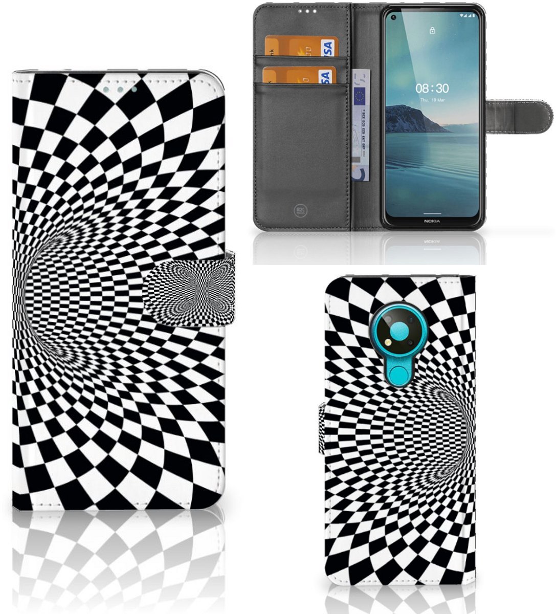 Boekhoesje voor Nokia 3.4 Book Case Illusie